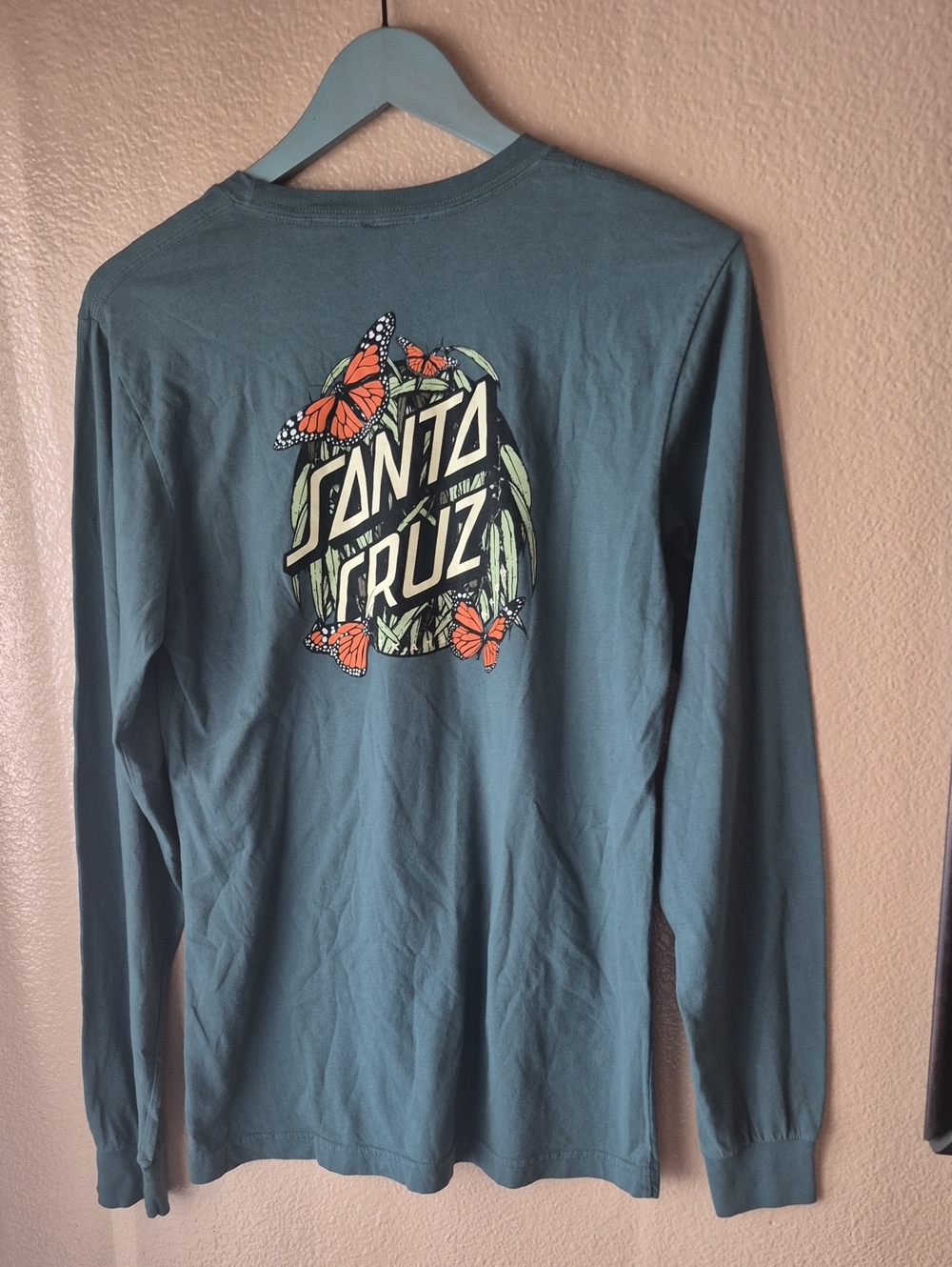Santa Cruz Skateboards Teal Long Sleeve Floral Logo Tee